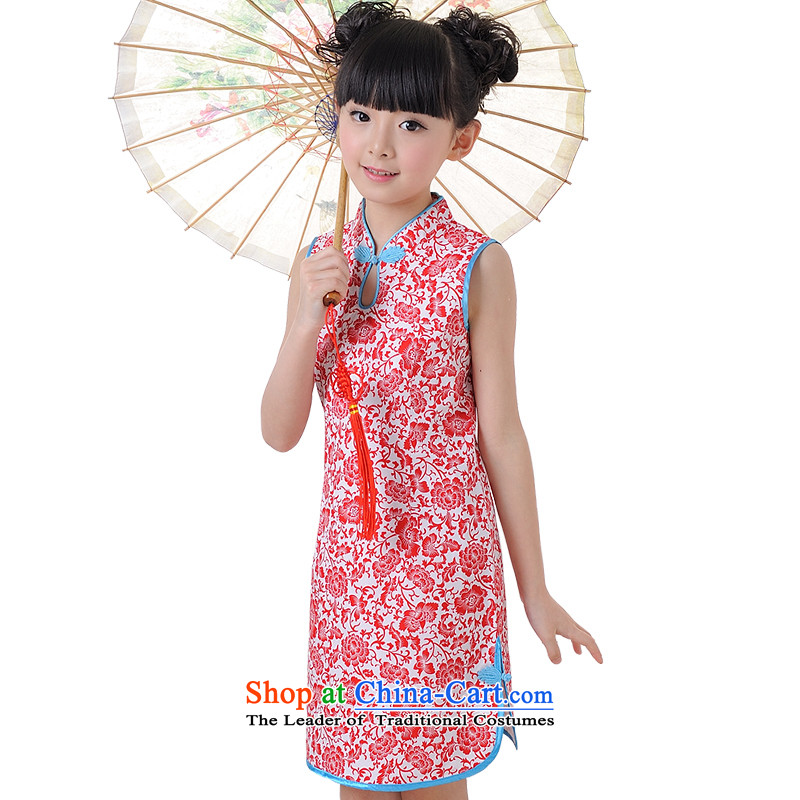 Love Rahman 2015 Summer children's wear new child qipao girls Tang dynasty princess skirt Da Tong Zheng will red qipao?120
