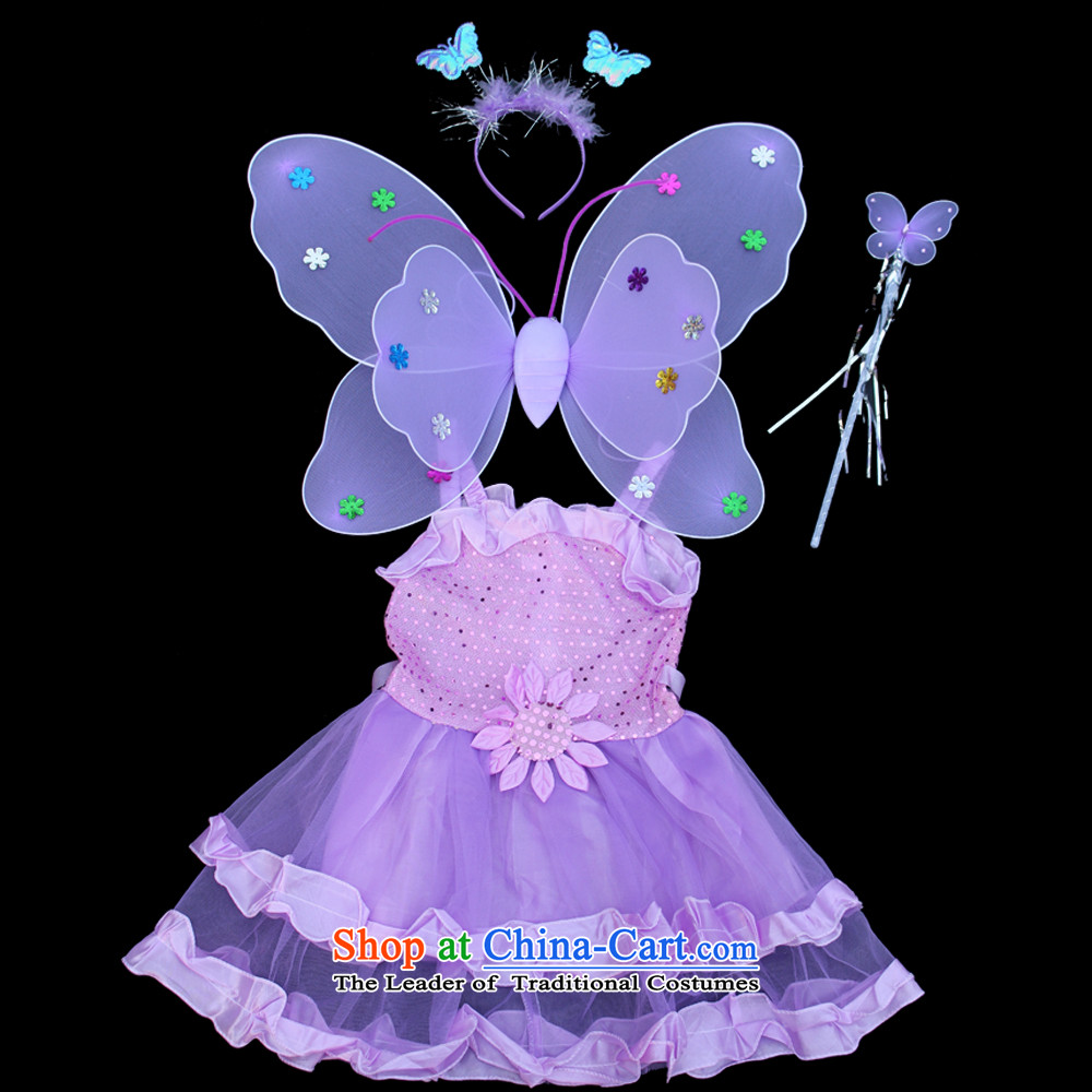 Children's Clothing On-chip Halloween double wings dresses Four piece set section 61 children's entertainment props 110-120XL Magenta of activities, Dream Arts , , , shopping on the Internet
