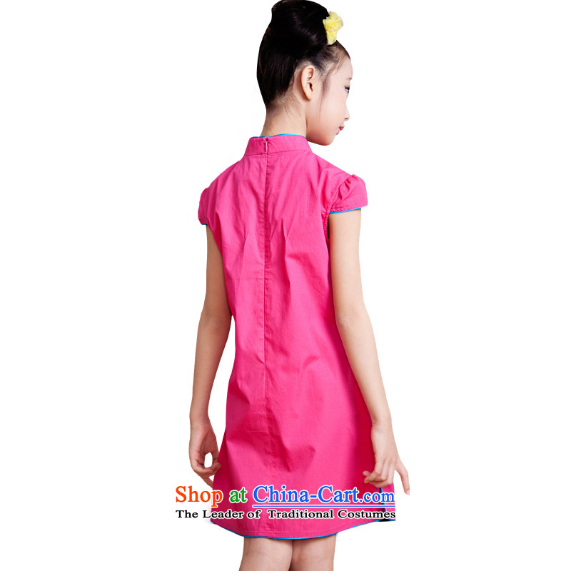 I should be grateful if you would have children and of children's wear Wang small summer H4219F shirt of qipao red 130/126-135cm/, Wang small lotus , , , shopping on the Internet
