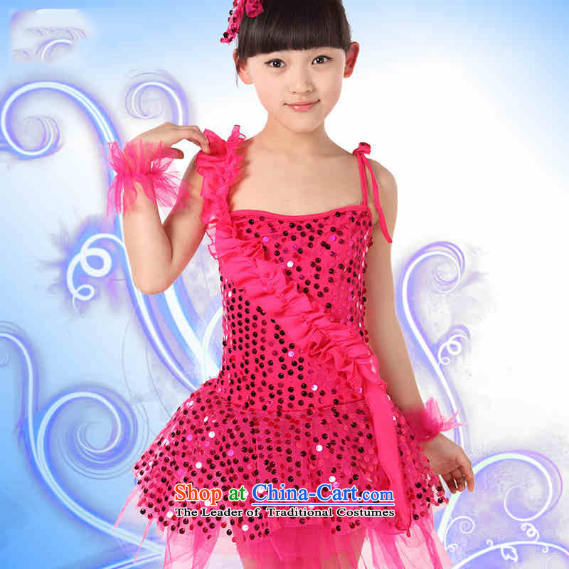 Butterfly house Latin Dancing girl children wearing will show services Stage Costume modern dance on chip dress skirt blue butterfly house 160 shopping on the Internet has been pressed.