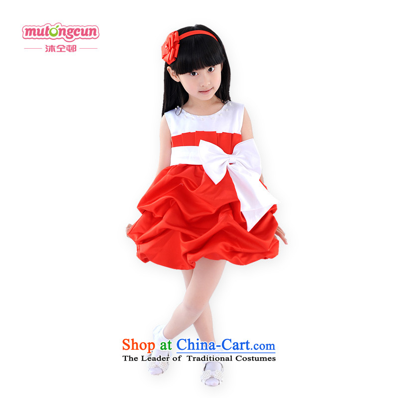 Bathing in the staff of the estate children princess skirt wedding dresses Flower Girls bon bon skirt girls dress skirt snow white apron skirt will China Red 120cm, 070 mu of pleasurable estate shopping on the Internet has been pressed.
