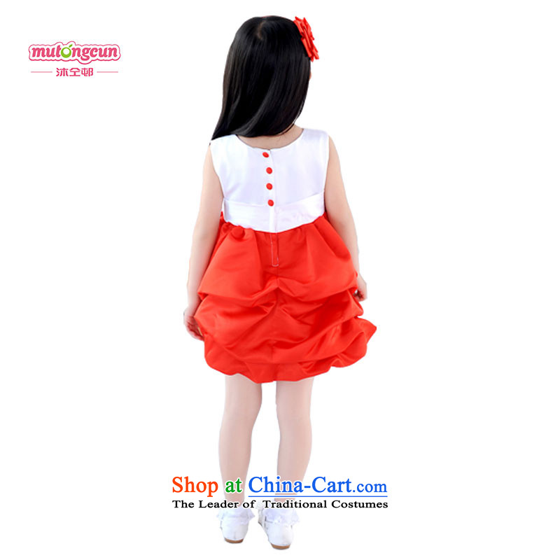 Bathing in the staff of the estate children princess skirt wedding dresses Flower Girls bon bon skirt girls dress skirt snow white apron skirt will China Red 120cm, 070 mu of pleasurable estate shopping on the Internet has been pressed.