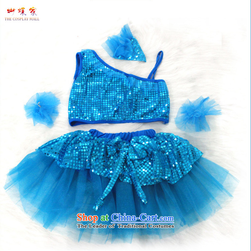 Butterfly house small and medium-sized child stage performances children costumes Latin modern split off-chip dress dances skirt Yellow Butterfly House 160, service , , , shopping on the Internet