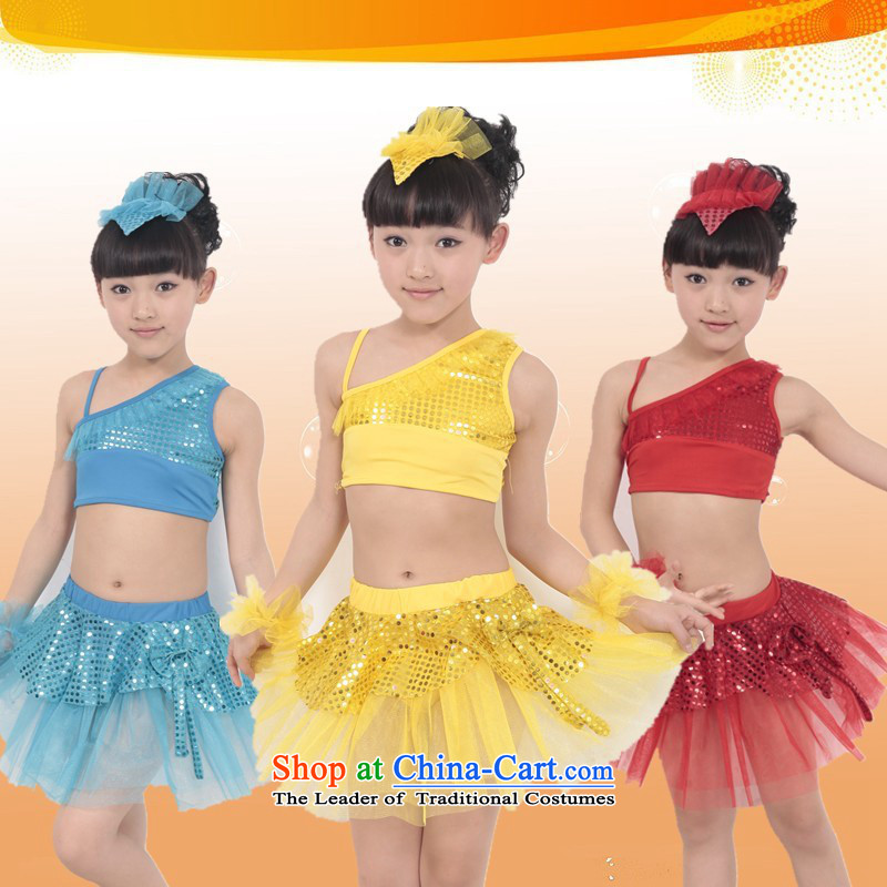 Butterfly house small and medium-sized child stage performances children costumes Latin modern split off-chip dress dances skirt Yellow Butterfly House 160, service , , , shopping on the Internet