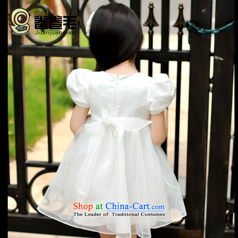 The gross volume of the new children's noble dresses girls chiffon dress princess skirt T489 white 120 gross volume , , , shopping on the Internet