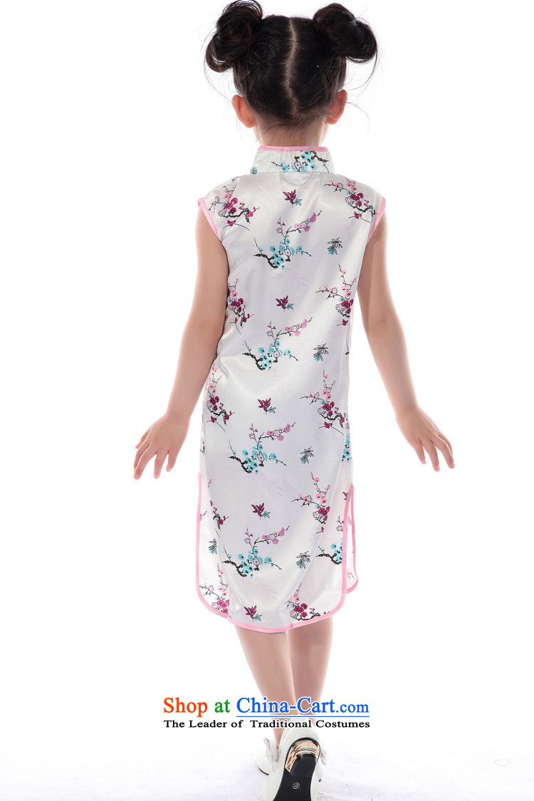It new summer stylish girl children wearing dresses of small and medium-sized sleeveless small cheongsam Tang dynasty national costumes - 4 big white spend 10 pictures, prices, brand platters! The elections are supplied in the national character of distribution, so action, buy now enjoy more preferential! As soon as possible.
