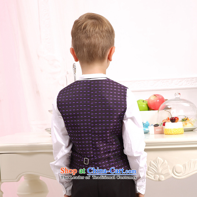 In accordance with the child dresses land picking male kit boy summer wedding dresses Flower Girls moderator clothing vest with a purple 160 land-chae NS3006 (liancaiyi) , , , shopping on the Internet