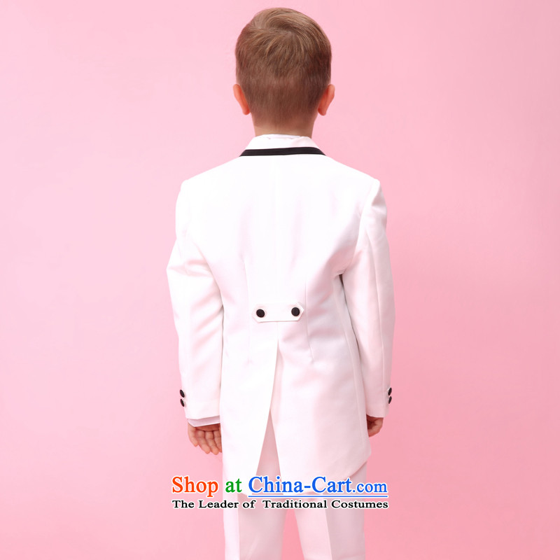 In accordance with the boy land picking dovetail dress kit children dress suit boy Kit Flower Girls dress elegant autumn and winter children small business suit ST5302 white 140 Land (liancaiyi picking) , , , shopping on the Internet