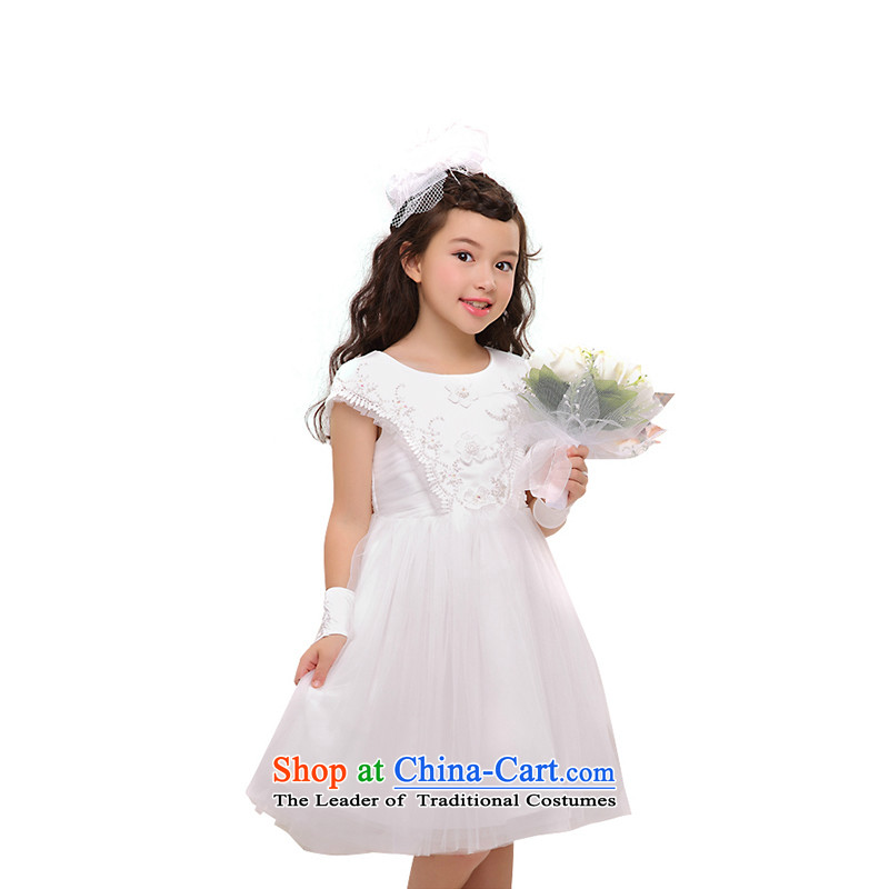 In accordance with the dress skirt land picking girls bon bon skirt children wedding dress small white dress performances dresses W301420 White?120