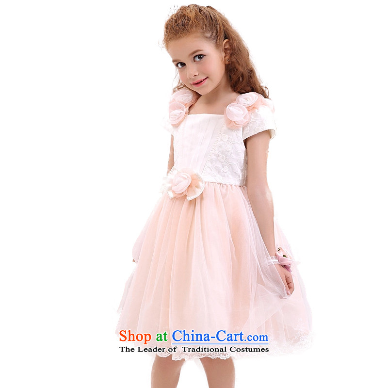 In accordance with the 2015 Land picking the new child princess dresses cuhk girls pink wedding dress bon bon wedding flower girls skirt evening dress w301415 Orange 150
