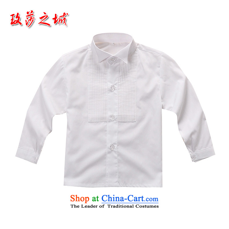 Children's dress short-sleeved shirt and Flower Girls white long-sleeved shirt with pink shirt with blue auspices singing performances can be tailored white long-sleeved 160_14__