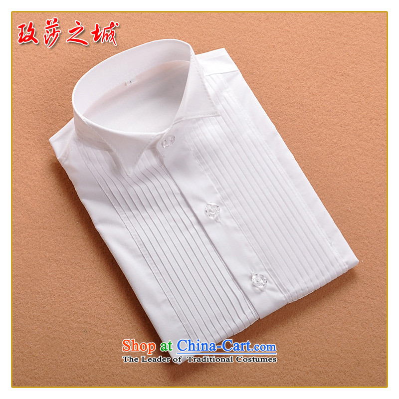 Children's dress short-sleeved shirt and Flower Girls white long-sleeved shirt with pink shirt with blue auspices singing performances can be tailored in a white long-sleeved 160(14#), Elizabeth City shopping on the Internet has been pressed.