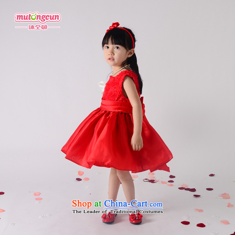 Bathing in the estate children dress warmly female bon bon wedding dresses Flower Girls Princess skirt stage will preside over the new year holiday red 150cm, 207 mu of pleasurable estate shopping on the Internet has been pressed.