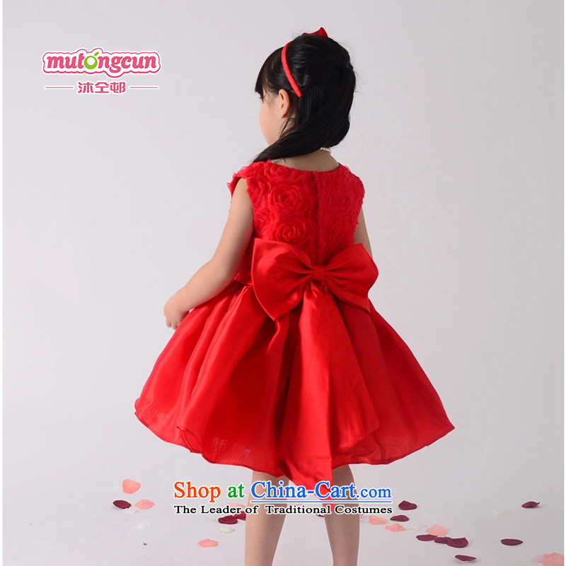 Bathing in the estate children dress warmly female bon bon wedding dresses Flower Girls Princess skirt stage will preside over the new year holiday red 150cm, 207 mu of pleasurable estate shopping on the Internet has been pressed.