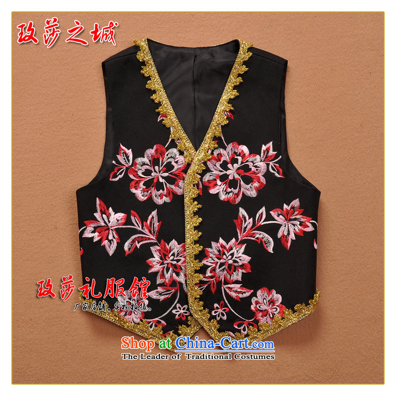 Classic Children & Exp vest embroidery style wedding flower Girls Boys clothing student LED shows the black clothes can embroider tailored black spot in 6234 150 (city of Windsor in , , , shopping on the Internet