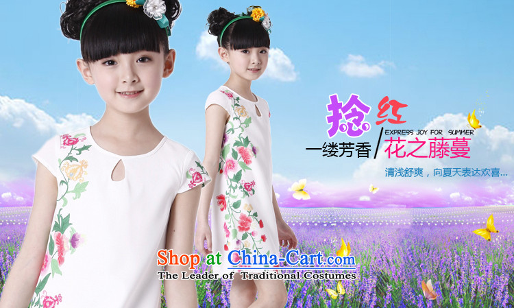 The Burkina found the new nation 2015 Summer winds of children's wear women's dresses round-neck collar short sleeve in long cheongsam dress white 160 pictures, prices, brand platters! The elections are supplied in the national character of distribution, so action, buy now enjoy more preferential! As soon as possible.