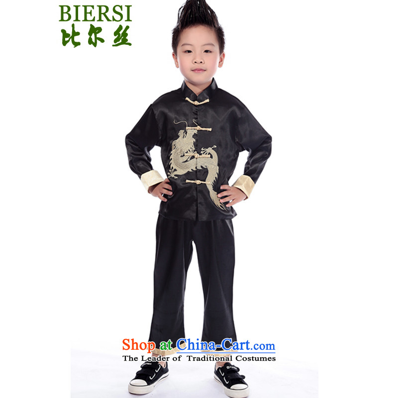 Carl Bildt population summer trendy new products collar embroidery stitching color children Tang Dynasty Package LGD/X1020# navy blue 8, Carl Bildt silk , , , shopping on the Internet