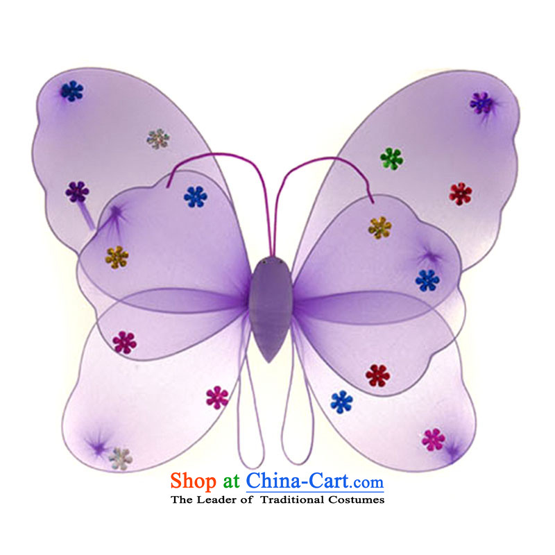 Children's entertainment for clothing Angel's Wings butterfly wings three butterfly props聽TZ5108-0060 kit聽- light violet