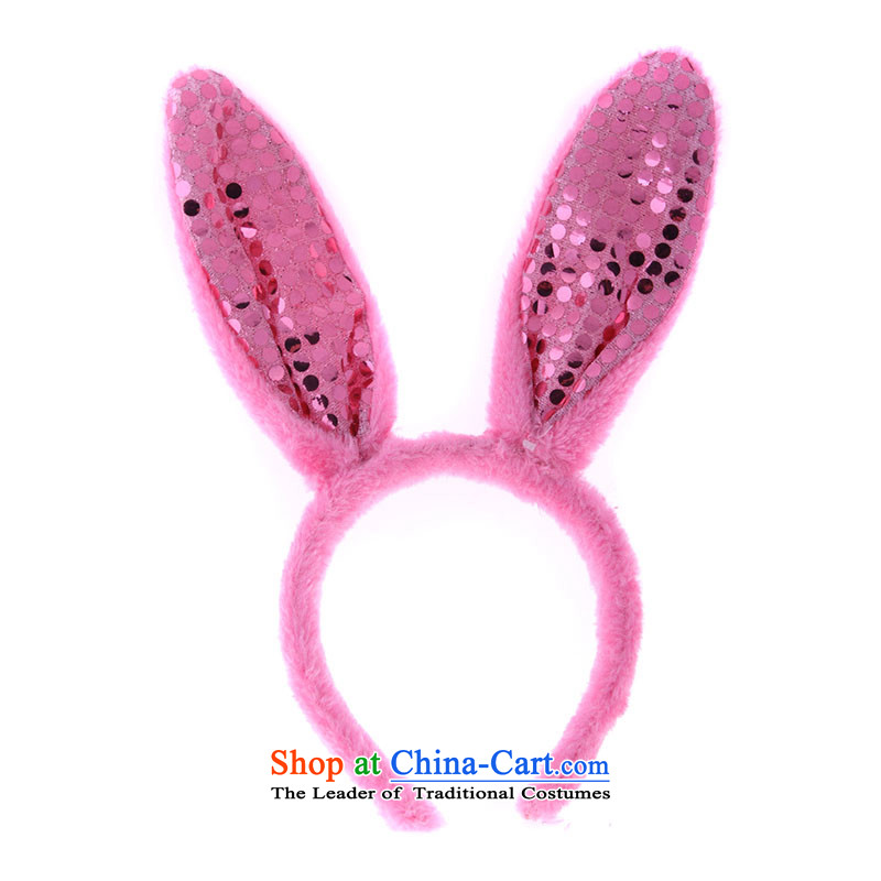 The rabbit ears and clamp on-chip hairclips children theatrical performances props holiday party rabbit Head clamps?TZ5108-0042?Pink