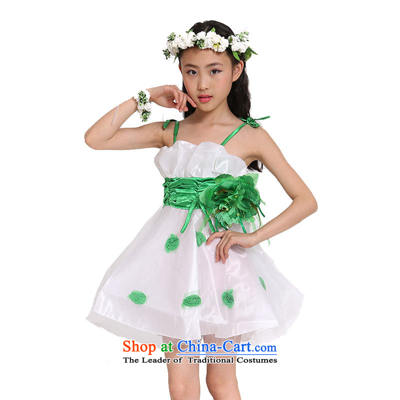 The Girl Child Children sets the spring festival gifts princess skirt dance skirt will?TZ5108-0018?green?L recommendations 110-125 cm_