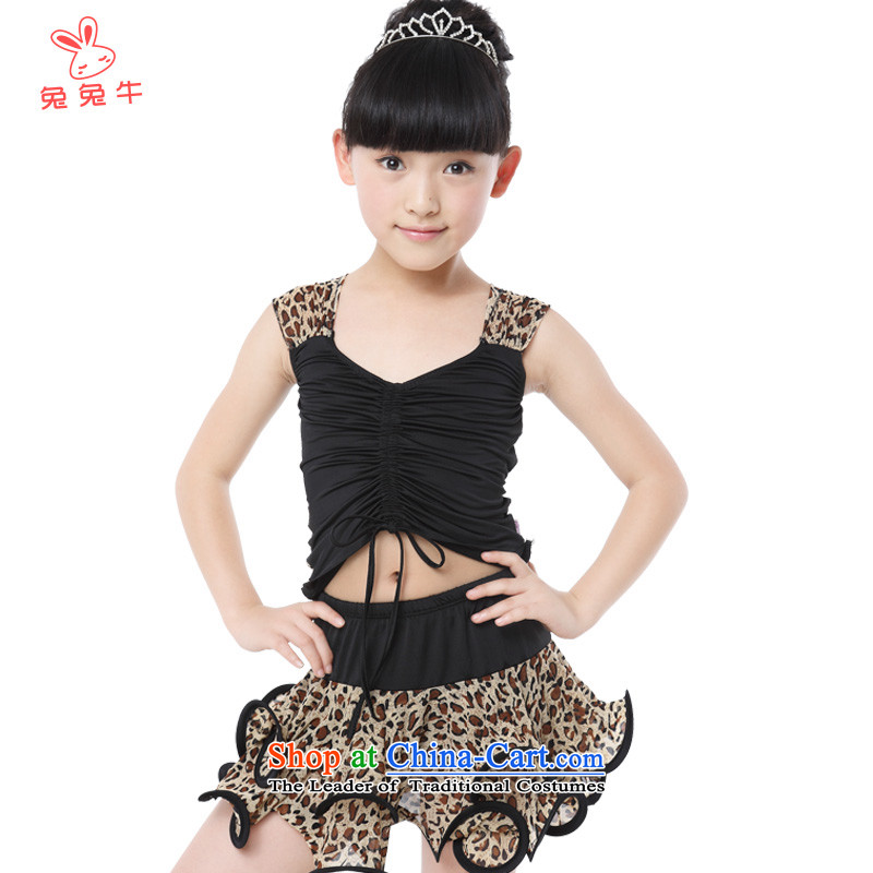 Rabbit and Ngau Chau New) Latin dance wearing leopard exercise clothing package installed on the G22 black skirt for two piece black and cattle and 150, , , , shopping on the Internet