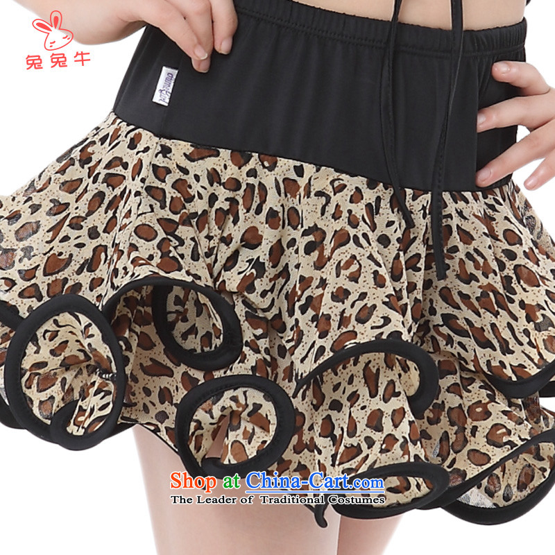 Rabbit and Ngau Chau New) Latin dance wearing leopard exercise clothing package installed on the G22 black skirt for two piece black and cattle and 150, , , , shopping on the Internet