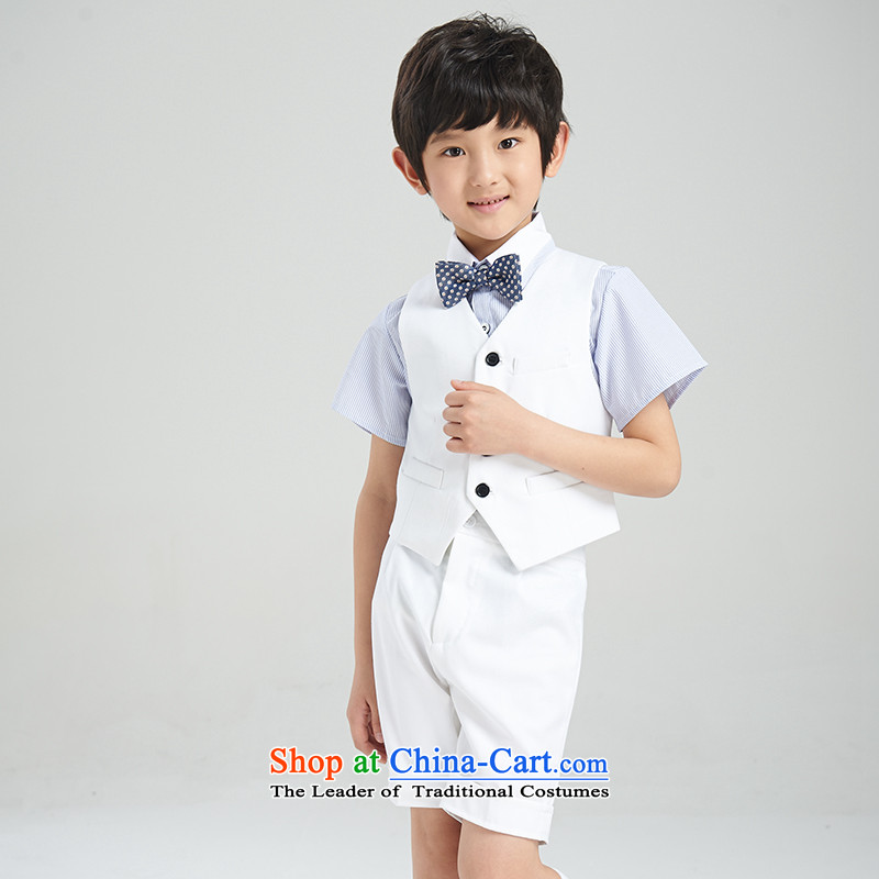 The league-soo boys dress suits for the small children suit vest kit boy Korean Flower Girls dress kit 4 piece festivals will preside over the white vest with pink shirt 150, the League-soo (yisixiu) , , , shopping on the Internet