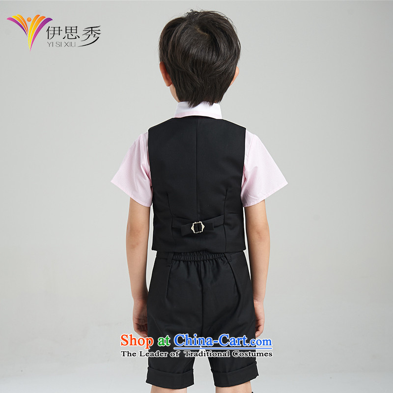 The league-soo boys dress suits for the small children suit vest kit boy Korean Flower Girls dress kit 4 piece festivals will preside over the white vest with pink shirt 150, the League-soo (yisixiu) , , , shopping on the Internet