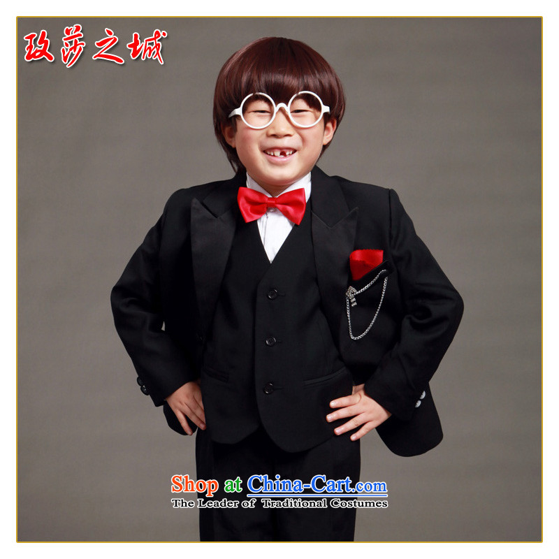 The Korean version of the Child dress kit upscale clothing male student led Flower Girls suit pants children school performances activities with vest clothes collar shawl black spot), the Mona Lisa 150 (City shopping on the Internet has been pressed.