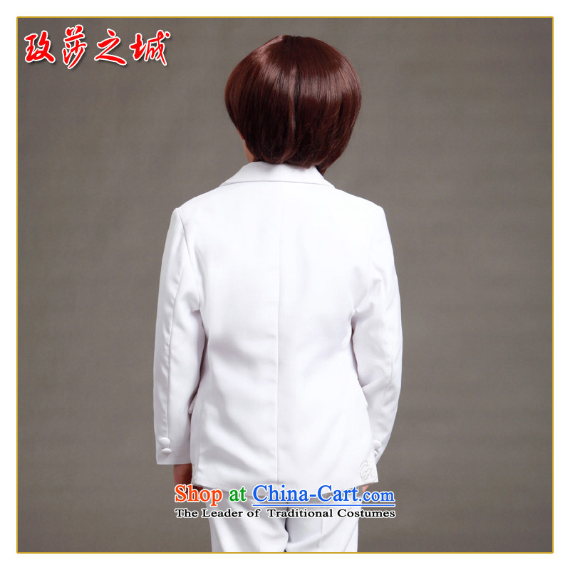 Male Flower Girls wedding dress a performance by students under the auspices of the wearing white gown package style embroidery China Wind Jacket with red bow girdles tailored white 150, the city of Windsor shopping on the Internet has been pressed.