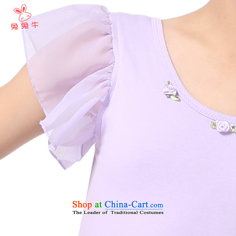 The United States and the 2014 autumn load new cattle, children dance exercise clothing girls ballet skirt chiffon fly cuff G45 Purple - long-sleeved 120-130 and cattle and shopping on the Internet has been pressed.