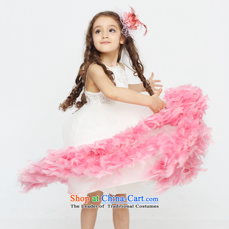 Eyas Spring) Children Dance dresses feather skirt bon bon skirt dress girls princess skirt Flower Girls dress skirt costumes dresses D4210 female white 130,EYAS,,, shopping on the Internet