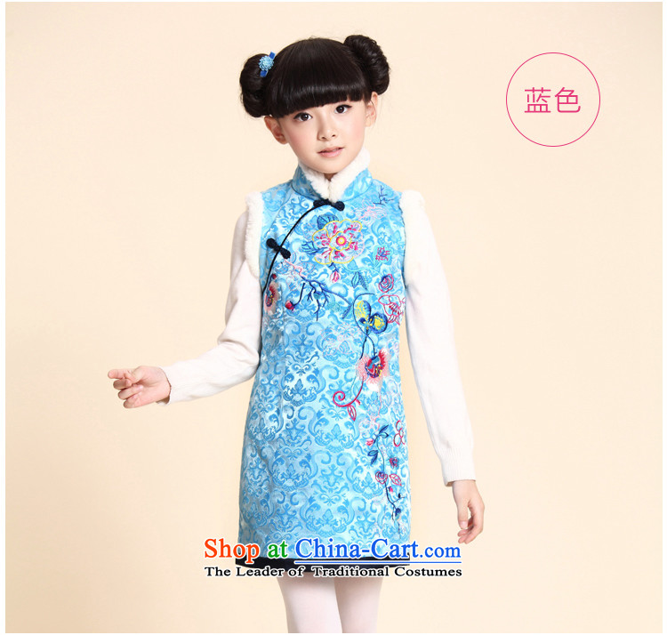 The Burkina found 2015 autumn and winter new ethnic girls cheongsam look like embroidery sleeveless rough edges girls qipao skirt blue 150 pictures, prices, brand platters! The elections are supplied in the national character of distribution, so action, buy now enjoy more preferential! As soon as possible.