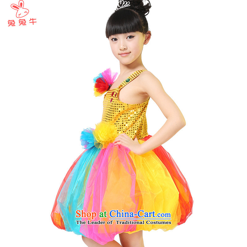 Rabbit and cow costumes girl children children dance wearing girls on chip dress children show apparel will be red 120-130 rabbit Q38 and cattle shopping on the Internet has been pressed.