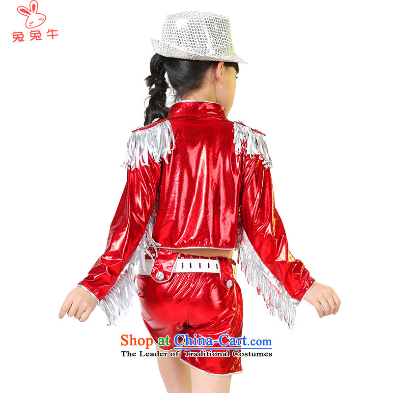 Rabbit and cattle children will boy jazz dance costumes girls the same population cuffs Red Leather Show Services F26  and the Rabbit Cattle Blue 120-130 , , , shopping on the Internet