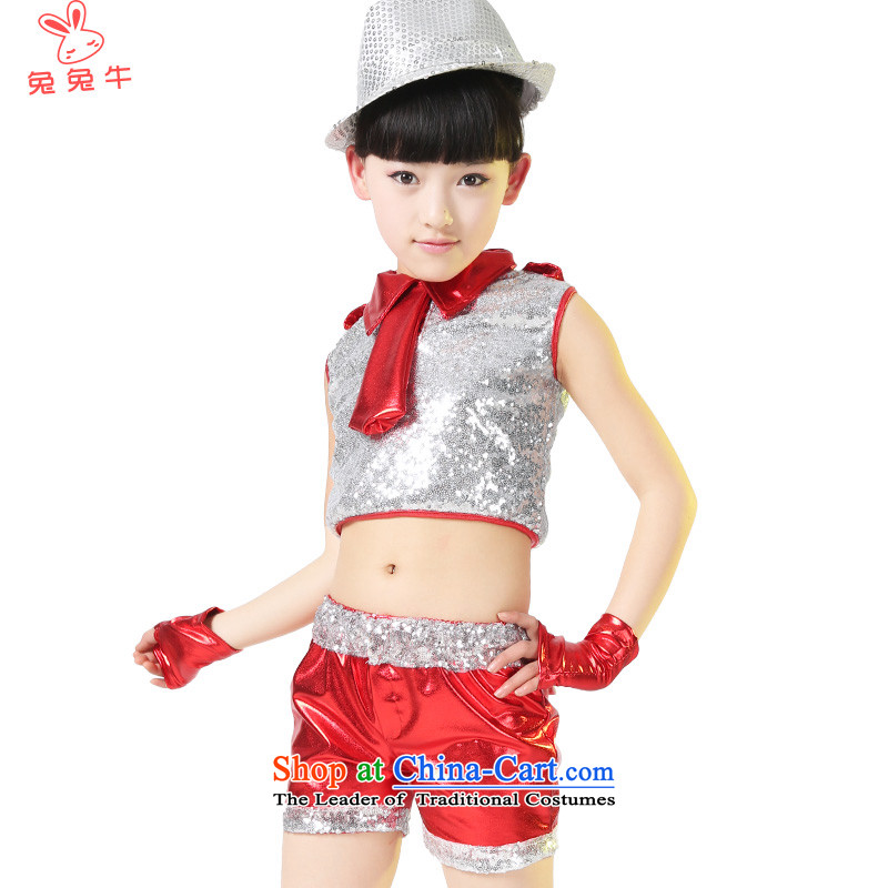 Rabbit and cattle 2014 children will girls jazz dance clothing jazz dance performances services early childhood boy costumes  and rabbit N23 yellow 120-130 N , , , shopping on the Internet