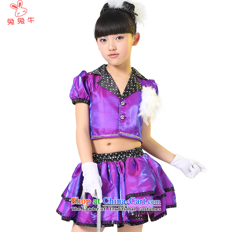Rabbit and cattle 61 children will dance wearing a small child care》 I should be grateful if you would have big eyes jazz dance children costumes female F27 Purple and cattle and 150, , , , shopping on the Internet
