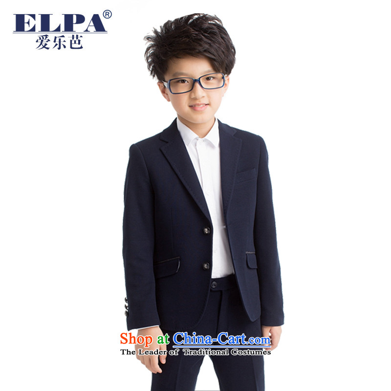 The 2014 autumn new ELPA children's apparel small boy upscale Knitted Garment dress suit two kits NX0004 NX0004B Blue160