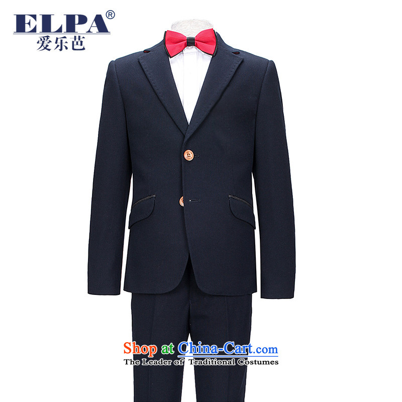 The 2014 autumn new ELPA children's apparel small boy upscale Knitted Garment dress suit two kits NX0004 NX0004B blue 160,ELPA,,, shopping on the Internet