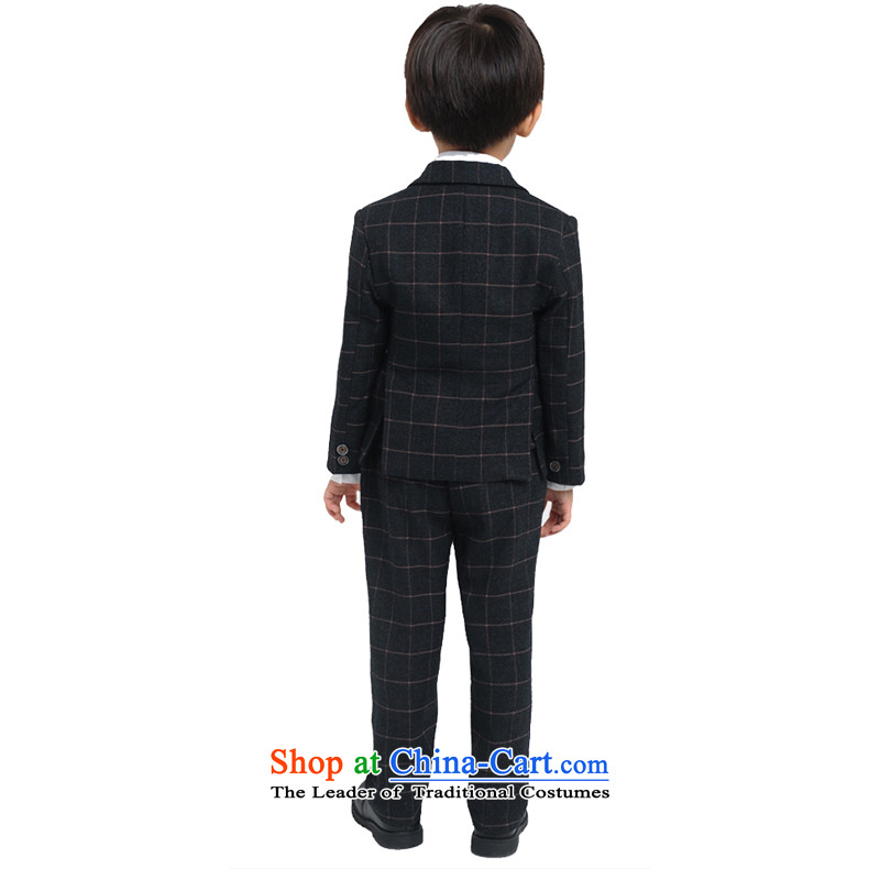 Adjustable leather case package boy children leisure suit dress winter to live piano music services grid suit + trousers, a + shirt + collar 150cm, adjustable leather case package has been pressed shopping on the Internet