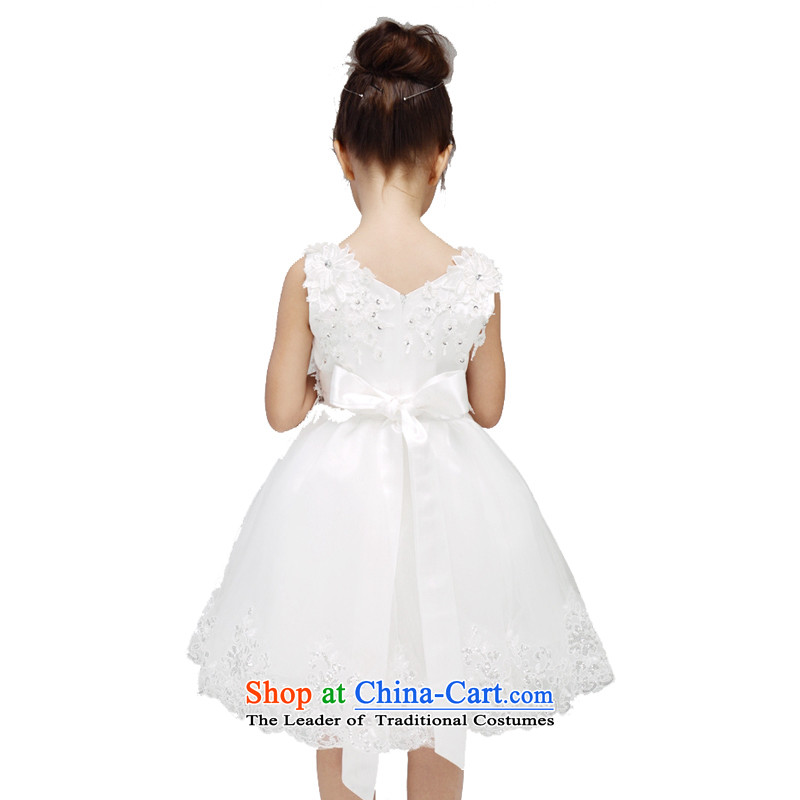 Adjustable leather case package girls will dress skirt winter flower girls dress white leather-package has been pressed 150cm, shopping on the Internet
