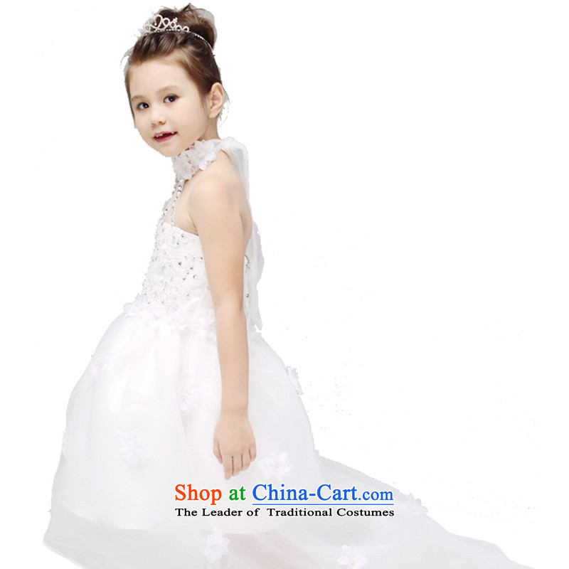 Adjustable leather case package girls princess skirt children wedding dresses 150cm, white leather package has been pressed to online shopping