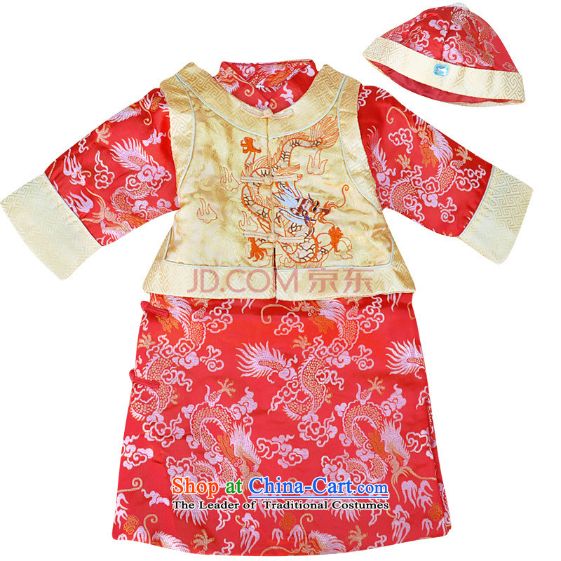 Children away from the Tang dynasty children of winter boy cotton coat age Tang Gown style robes of landowners dresses and three 0762 folder cotton Red Robe Large Dragon 11, children away (tongzhiyao) , , , shopping on the Internet