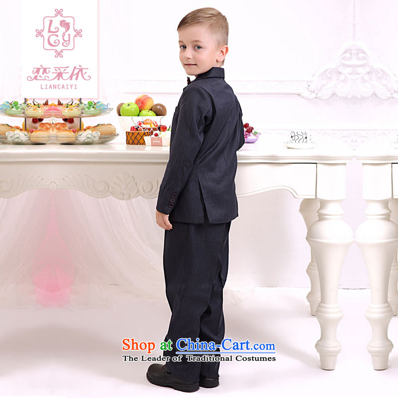 In accordance with the boy land picking dress kit stylish and classy boy small moderator dress gentleman men NL5006 will blue striped 105, land (liancaiyi picking) , , , shopping on the Internet