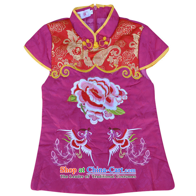 Child and of children's wear away from the Tang dynasty girls children new embroidery cheongsam ethnic qipao rattled services 3218 Cotton folder in the red 11 yards away, child (tongzhiyao) , , , shopping on the Internet