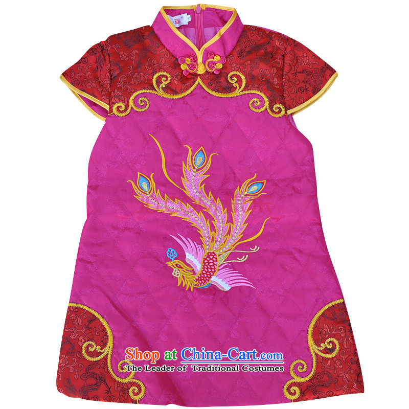 Children away from the Tang dynasty children girls qipao gown giggling Services Phoenix embroidery spring load Bai Nian dresses in red 11 yards Fengtai District Beijing, child away (tongzhiyao) , , , shopping on the Internet