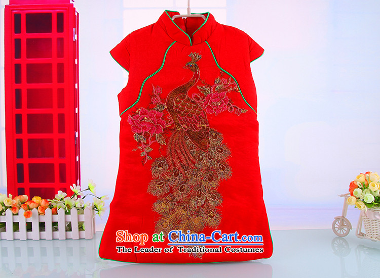 2015 new women's child baby warm qipao gown New Year Tang Dynasty Show services for winter burgandy 110 pictures, prices, brand platters! The elections are supplied in the national character of distribution, so action, buy now enjoy more preferential! As soon as possible.