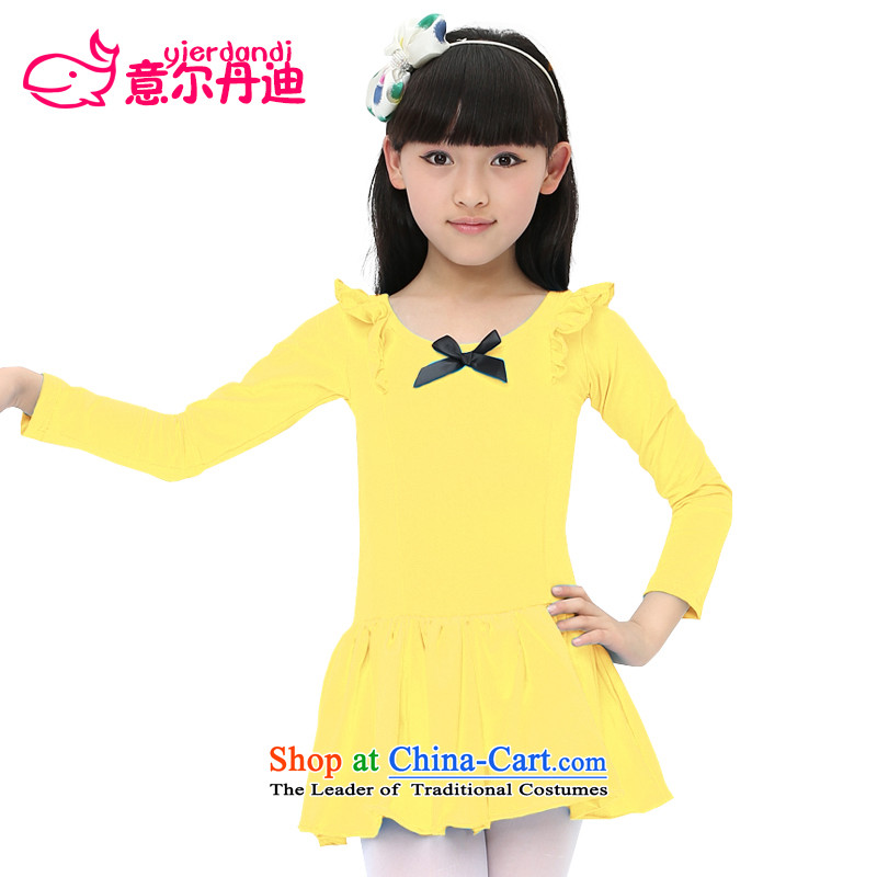 2015 new children dance wearing girls in pure cotton dress long-sleeved exercise clothing on document will serve the performance appraisal ballet long-sleeved blue 140 intended gourdain yierdandi () , , , shopping on the Internet