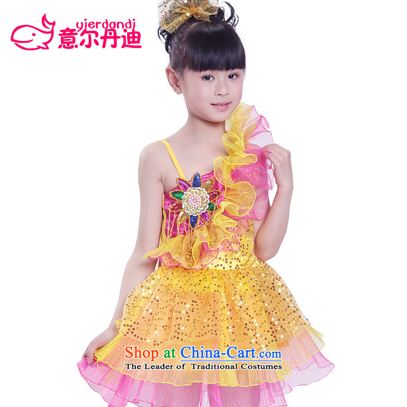 The new child costumes dance performances to children's apparel girls modern dance on chip bon bon dress that early childhood stage performances in red 120-130 to clothing gourdain yierdandi () , , , shopping on the Internet