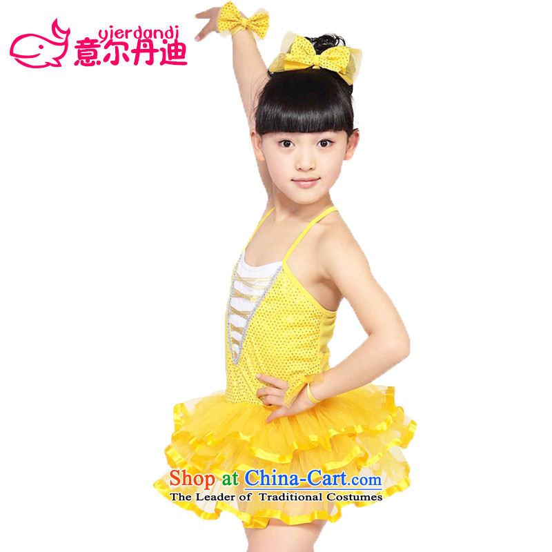 2015 new child costumes and girls ballet will dance program early childhood skirt cake skirt will dress costumes and yellow 130